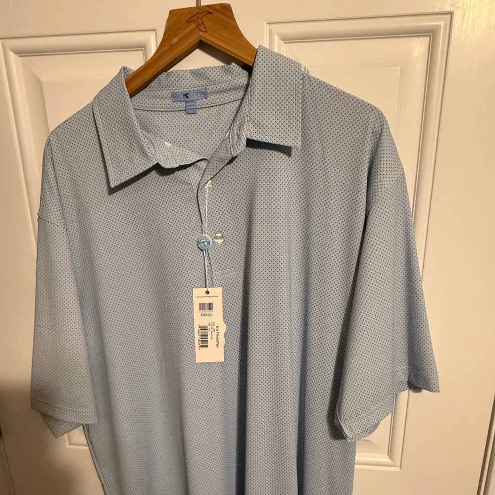 Genteal Blue Patterned Shirt. - XXL